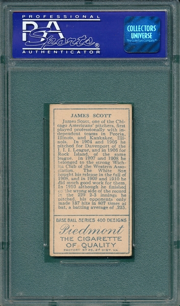 1911 T205 Scott Piedmont Cigarettes PSA 4 