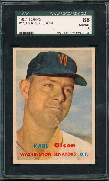 1957 Topps #153 Karl Olson SGC 88