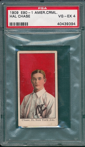 1909-11 E90-1 Chase, Red Portrait, American Caramel Co. PSA 4