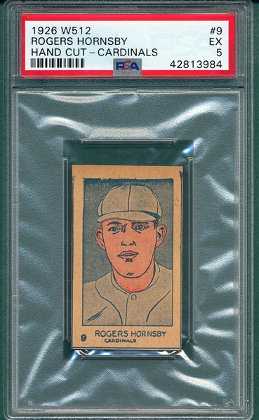 1926 W512 Rogers Hornsby, Cardinals, PSA 5