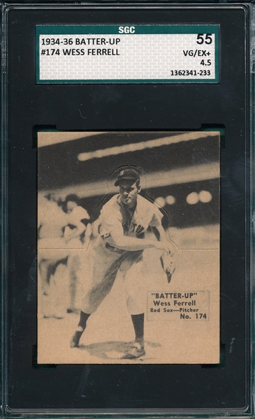 1934-36 Batter-Up #174 Wess Ferrell SGC 55 *Hi #*