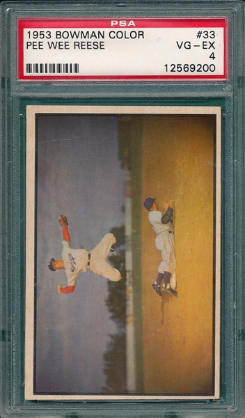 1953 Bowman Color Pee Wee Reese PSA 4