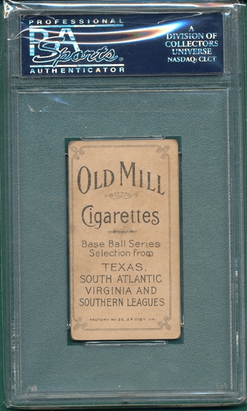 1909-1911 T206 Bay Old Mill Cigarettes PSA 3 *Southern League*
