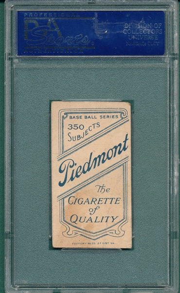 1909-1911 T206 Evers, Portrait Piedmont Cigarettes PSA 4 