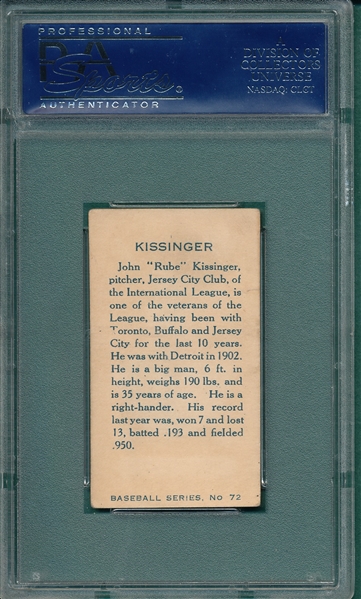 1912 C-46 #72 Kissinger Imperial Tobacco PSA 4