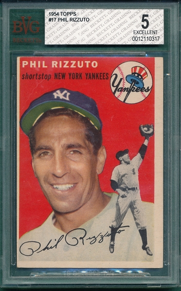 1954 Topps #17 Phil Rizzuto BVG 5
