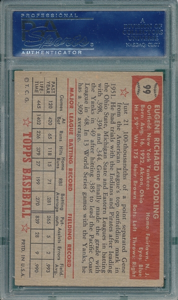 1952 Topps #99 Gene Woodling PSA 6 (OC)