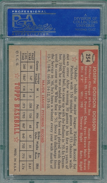 1952 Topps #254 Joe Dobson PSA 6