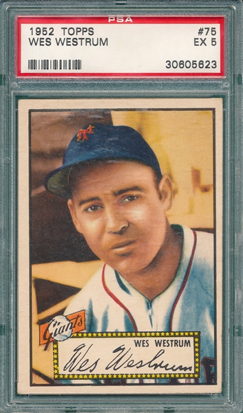 1952 Topps #75 Wes Westrum PSA 5 *Red*
