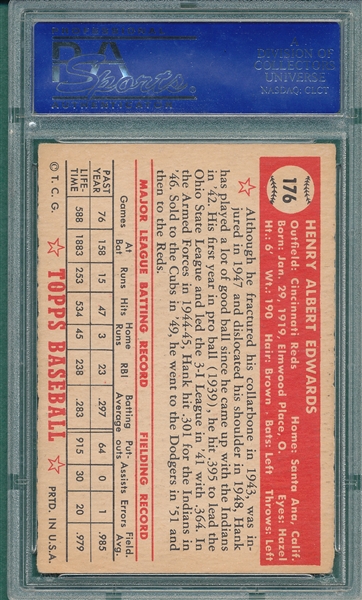 1952 Topps #176 Hank Edwards PSA 5 
