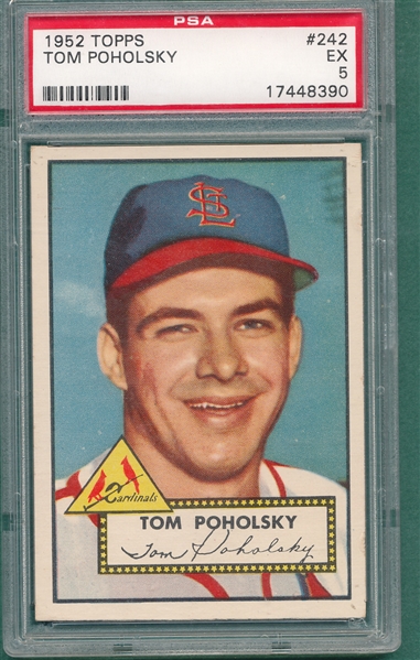 1952 Topps #242 Tom Pohlolsky PSA 5 