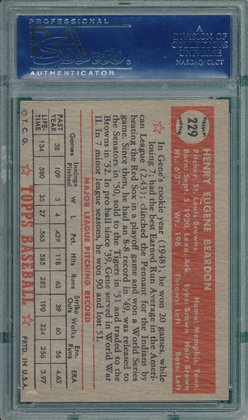 1952 Topps #229 Gene Beardon PSA 5 