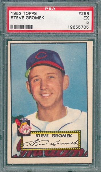 1952 Topps #258 Steve Gromek PSA 5 