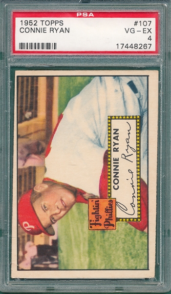 1952 Topps #107 Connie Ryan PSA 4 *Red* 