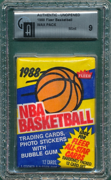 1988 Fleer Basketball Unopened Wax Pack GAI 9