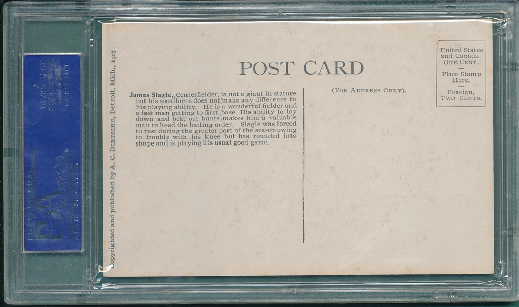 1907 Dietsche Post Cards Slagle, Cubs, PSA 6