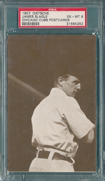 1907 Dietsche Post Cards Slagle, Cubs, PSA 6
