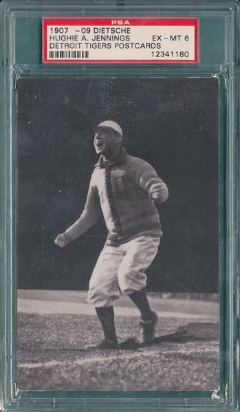 1907 Dietsche Post Cards, Jennings, Tigers, PSA 6