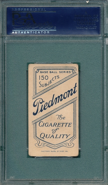 1909-1911 T206 Hinchman, Cleveland, Piedmont Cigarettes PSA 2.5