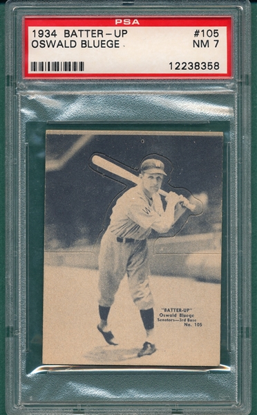 1934 Batter - Up #105 Oswald Bluege PSA 7