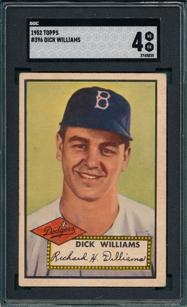 1952 Topps #396 Dick Williams SGC 4 *Hi #* *Rookie*