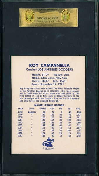 1958 Bell Brand Roy Campanella SGC 84