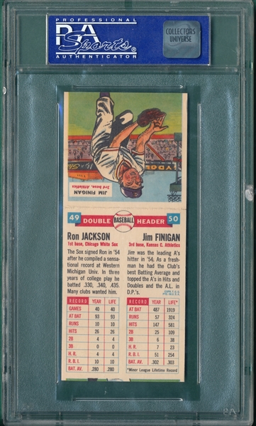 1955 Topps Double Headers #49 Jackson/#50 Finigan, PSA 8