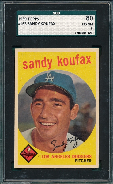 1959 Topps #163 Sandy Koufax SGC 80
