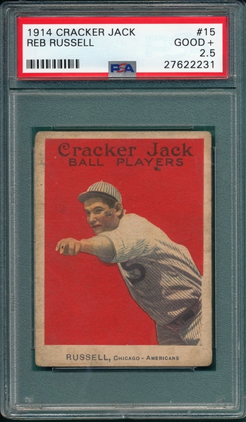 1914 Cracker Jack #15 Reb Russell PSA 2.5