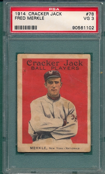 1914 Cracker Jack #78 Fred Merkle PSA 3