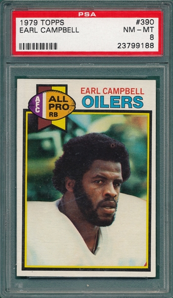 1979 Topps FB #390 Earl Campbell PSA 8 *Rookie*