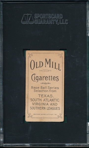 1909-1911 T206 Hart, Bill, Old Mill Cigarettes SGC 3 *Southern League*