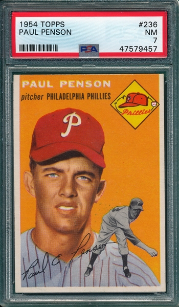 1954 Topps #236 Paul Penson PSA 7