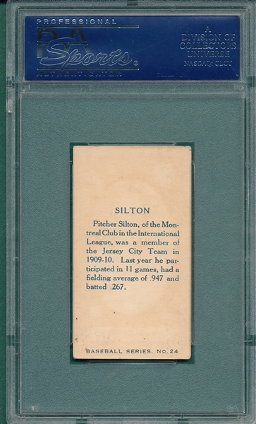 1912 C-46 #24 Phil Silton Imperial Tobacco PSA 4 (MK)