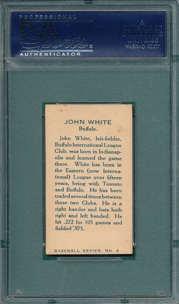 1912 C-46 #4 John White Imperial Tobacco PSA 4 