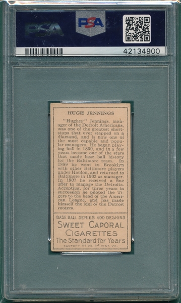 1911 T205 Jennings Sweet Caporal Cigarettes PSA 4.5