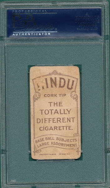 1909-1911 T206 Shaw, Al, Hindu Cigarettes PSA 1