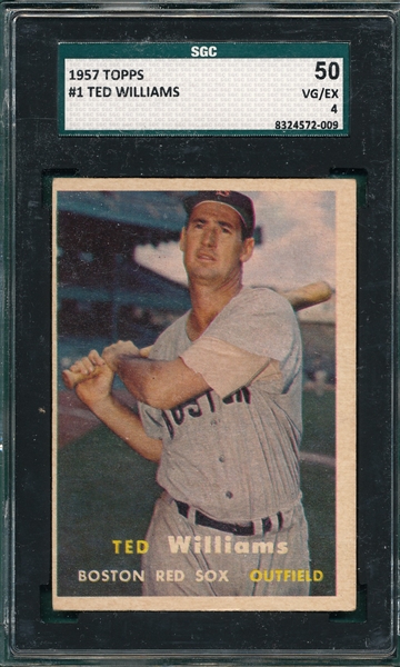 1957 Topps #1 Ted Williams SGC 50