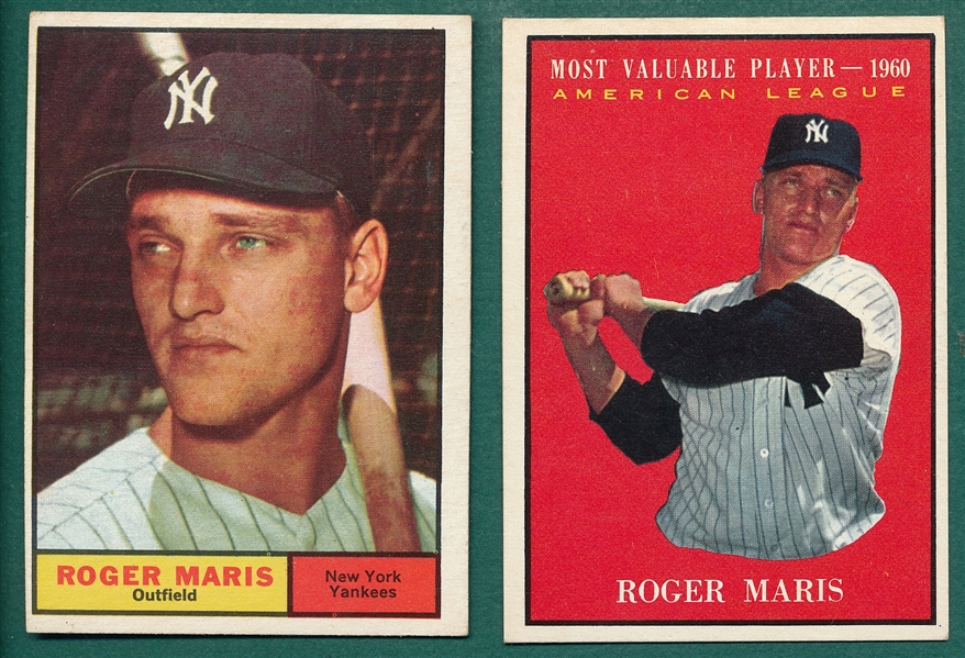1961 Topps #2 & #478 Roger Maris, Lot of (2)