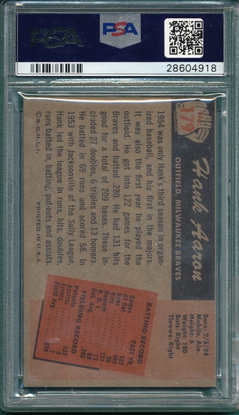 1955 Bowman #179 Hank Aaron PSA 6 OC