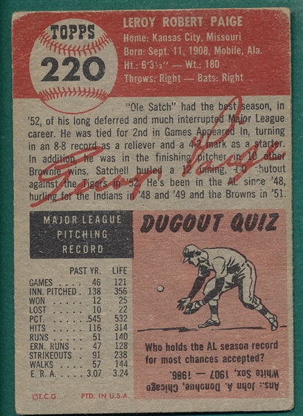 1953 Topps #220 Satchel Paige