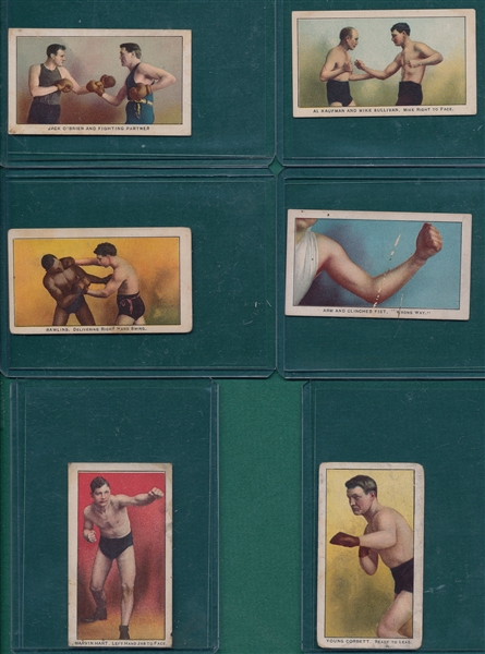 1910 E79 Boxing Lot of (6) Philadelphia Caramels Co. W/ Young Corbett