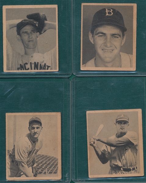 1948 Bowman Lot of (8) W/ #12 Sain, Rookie