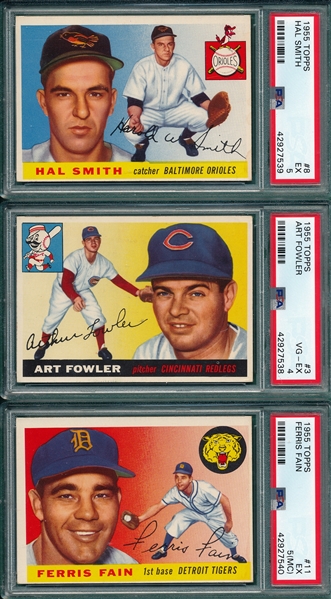 1955 Topps Lot of (5) W/ #3 Fowler