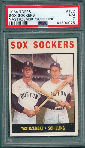 1964 Topps #182 Sox Sockers W/ Yasrzemski PSA 7