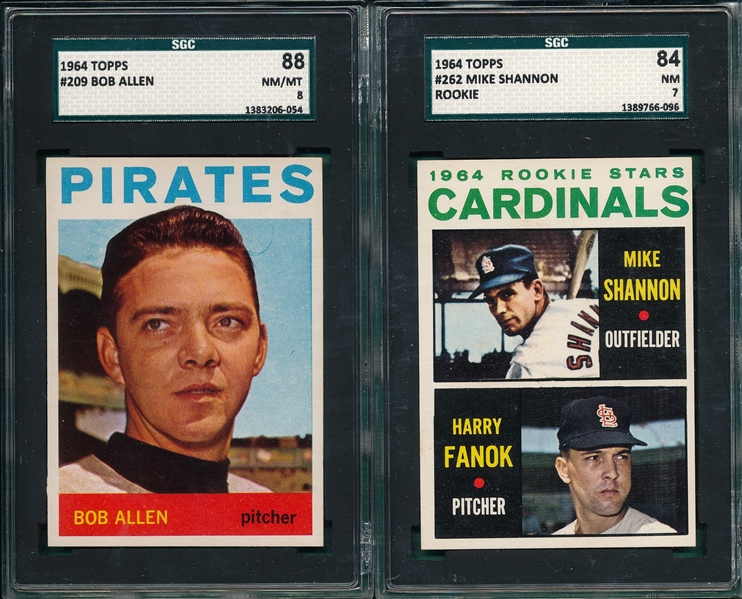 1964 Topps Lot of (5) W/ #146 Tommy John, Rookie SGC