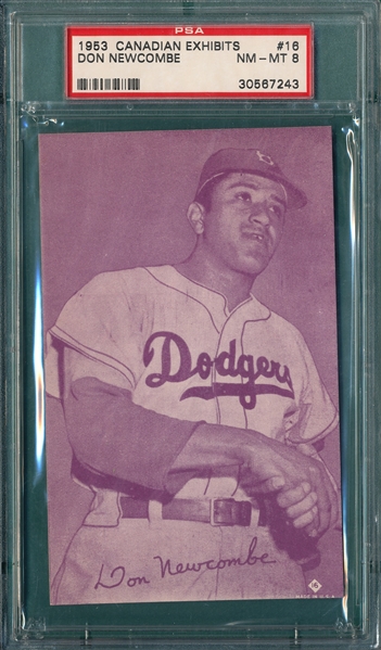 1953 Canadian Exhibits #16 Don Newcombe PSA 8