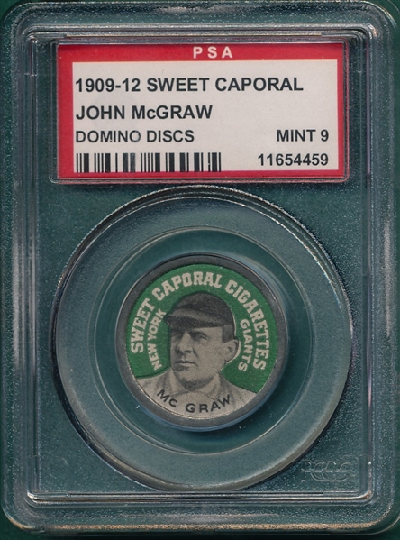 1909 PX7 John McGraw, Domino Discs, Sweet Caporal Cigarettes PSA 9 *MINT*