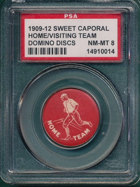 1909 PX7 Home/Visiting Team, Domino Discs, Sweet Caporal Cigarettes PSA 8