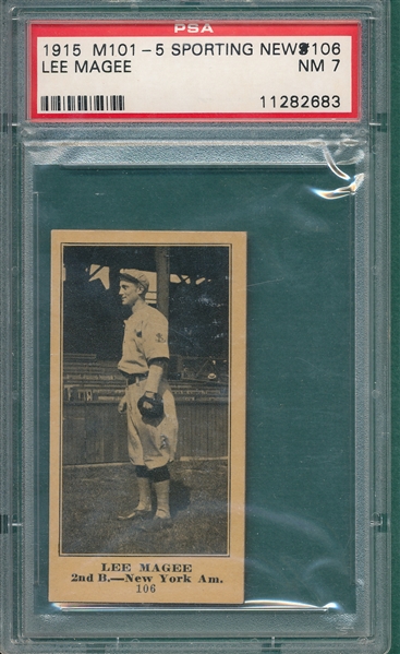 1915 M101-5 #106 Lee Magee Sporting News PSA 7 *Blank Back* *Highest Graded*